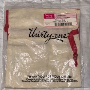 Thirty-One Natural and Red Cheers Bag